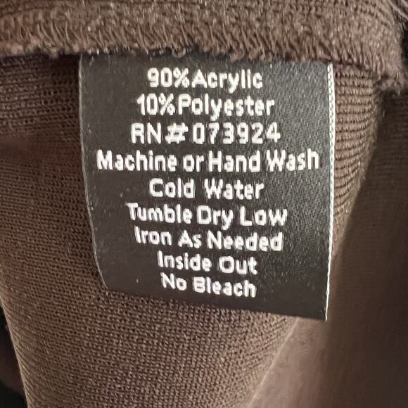 Misook V-Neck Brown Knit Midi Sheath Dress 3/4 Sleeve Petite XL Career Office V1 - Picture 3 of 4